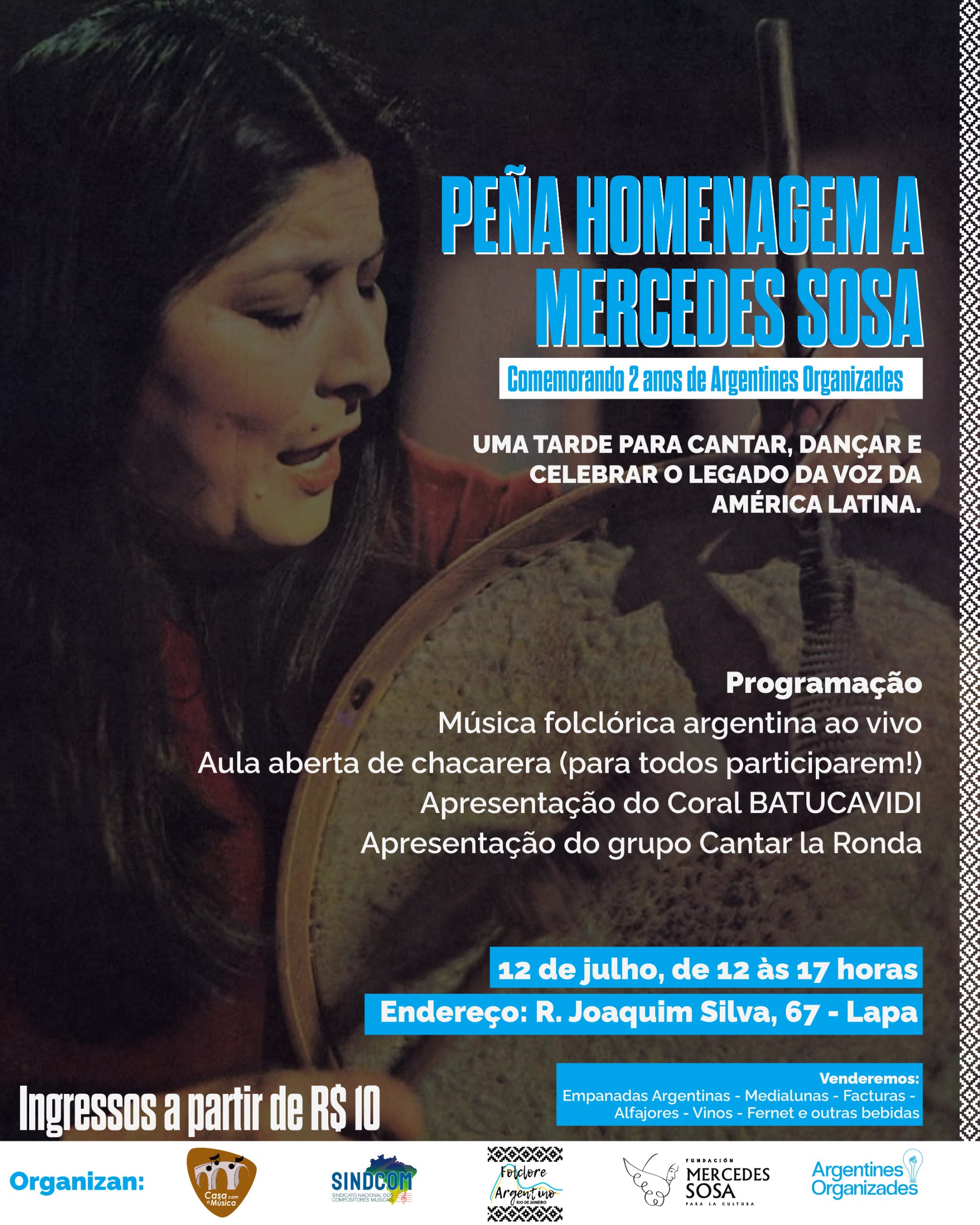 Mercedes Sosa é homenageada em evento comemorativo na Lapa