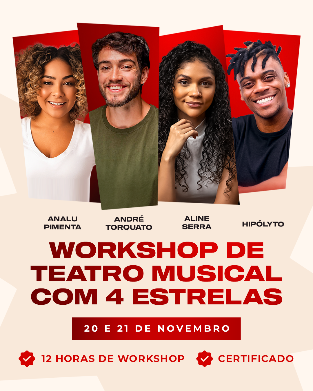 Artistas de grandes musicais compartilham experiência em workshop no Campo Belo